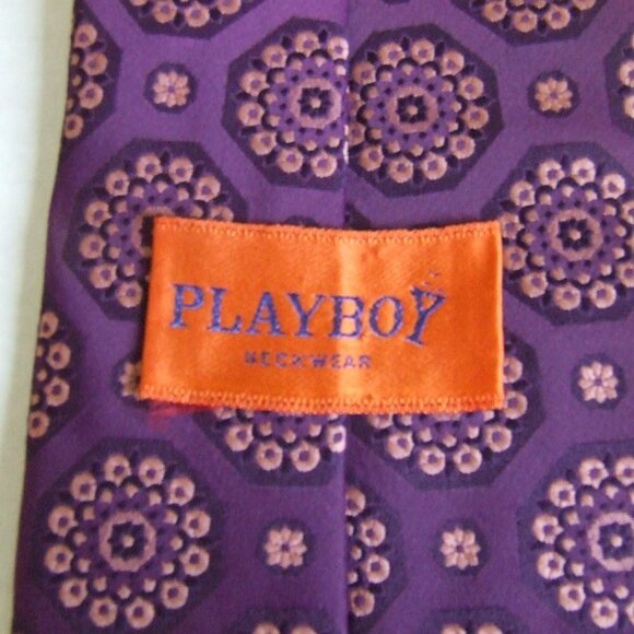 Playboy Neckwear tie vintage purple pink mandala floral pattern necktie 1960s - Picture 5 of 9